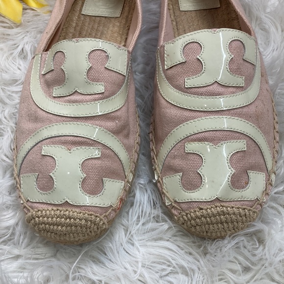 Tory Burch Poppy Pink Espadrilles slip-on Flats Size 10 - Picture 2 of 7